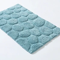 KSP Plush Pebble Anti-Skid Cotton Bathmat 20x32" (Light Blue)