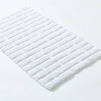 KSP Plush Tile Anti-Skid Cotton Bathmat 20x32" (White)