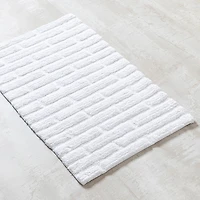 KSP Plush Tile Anti-Skid Cotton Bathmat 20x32" (White)