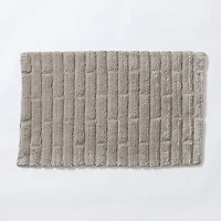KSP Plush Tile Anti-Skid Cotton Bathmat 20x32" (Light Grey)