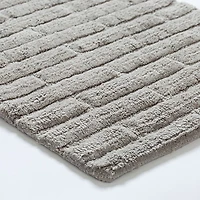 KSP Plush Tile Anti-Skid Cotton Bathmat 20x32" (Light Grey)