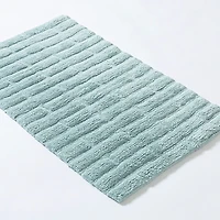 KSP Plush Tile Anti-Skid Cotton Bathmat 20x32" (Aqua)