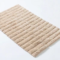 KSP Plush Tile Anti-Skid Cotton Bathmat 20x32" (Beige)