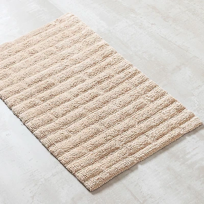 KSP Plush Tile Anti-Skid Cotton Bathmat 20x32" (Beige)
