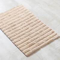 KSP Plush Tile Anti-Skid Cotton Bathmat 20x32" (Beige)