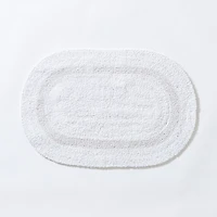 KSP Plush Oval Cotton Reversible Bathmat 18x28" (White)