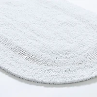 KSP Plush Oval Cotton Reversible Bathmat 18x28" (White)