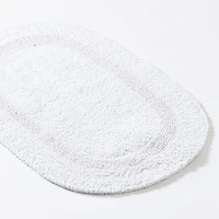 KSP Plush Oval Cotton Reversible Bathmat 18x28" (White)