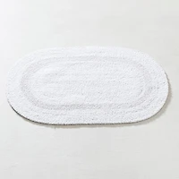KSP Plush Oval Cotton Reversible Bathmat 18x28" (White)
