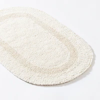 KSP Plush Oval Cotton Reversible Bathmat 18x28" (Natural)