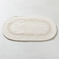 KSP Plush Oval Cotton Reversible Bathmat 18x28" (Natural)