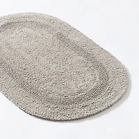 KSP Plush Oval Cotton Reversible Bathmat 18x28" (Light Grey)