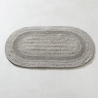 KSP Plush Oval Cotton Reversible Bathmat 18x28" (Light Grey)