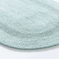 KSP Plush Oval Cotton Reversible Bathmat 18x28" (Aqua)