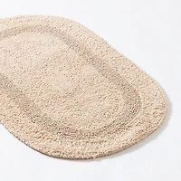 KSP Plush Oval Cotton Reversible Bathmat 18x28" (Beige)