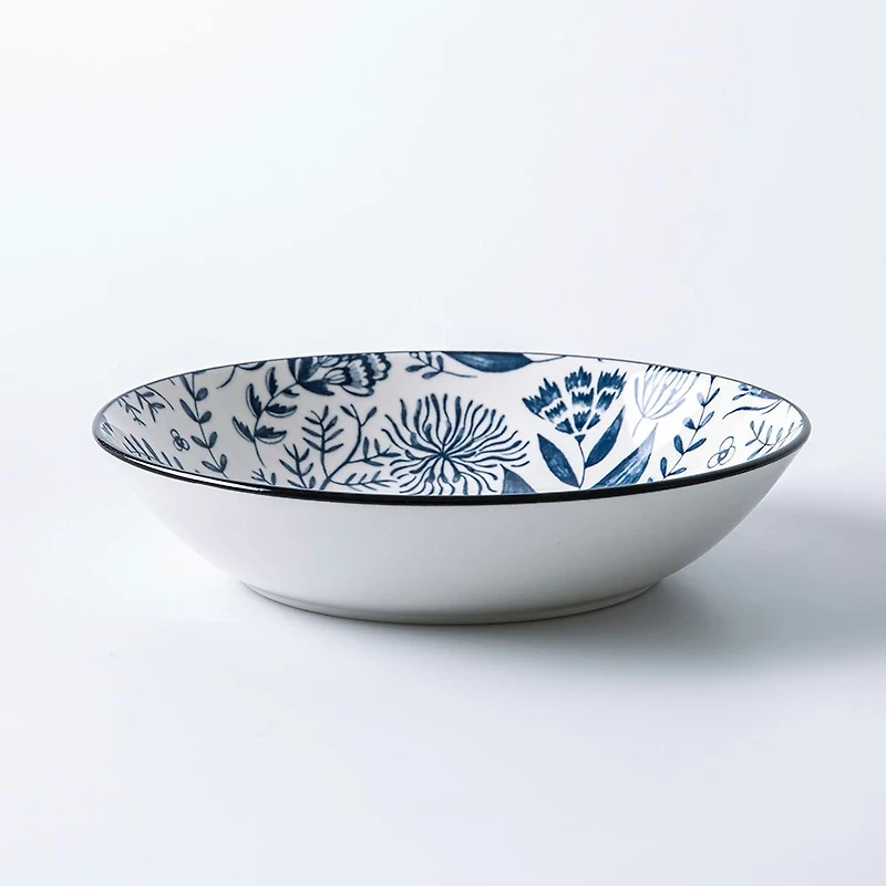 KSP Florence Porcelain Dinnerware - Set of 12 (Blue/White)