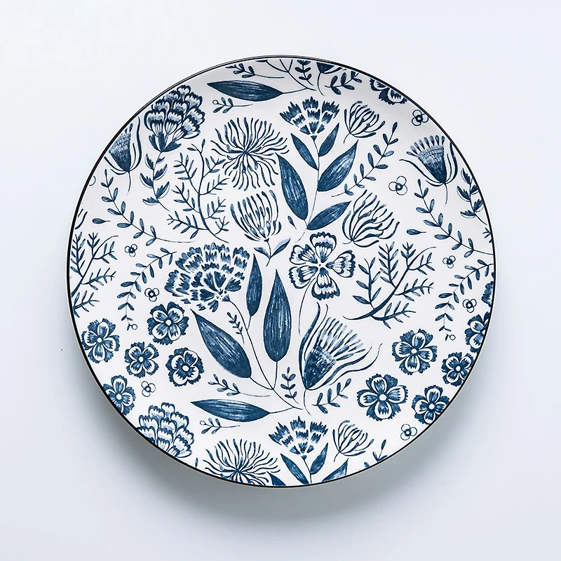 KSP Florence Porcelain Dinnerware - Set of 12 (Blue/White)