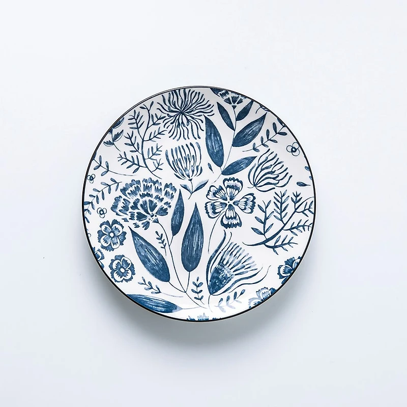 KSP Florence Porcelain Dinnerware - Set of 12 (Blue/White)