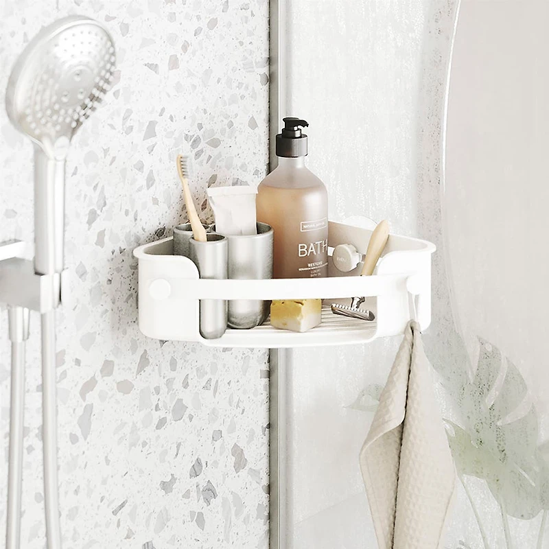 Umbra Flex Adhesive Corner Basket (White)