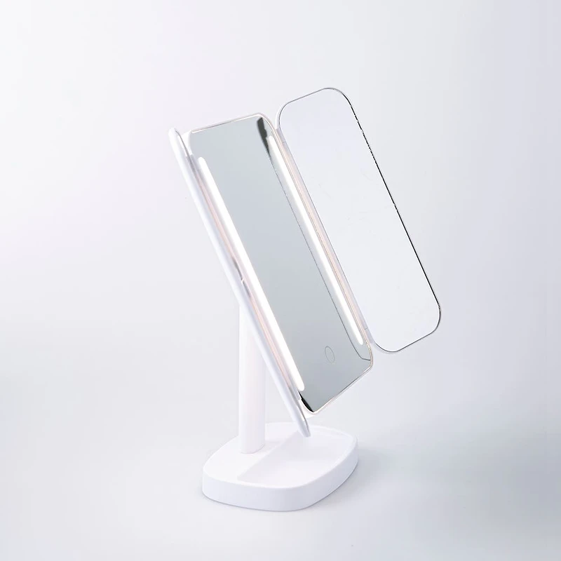 Upper Canada Danielle L.E.D. Tri-Fold '1x/3x/5x' Vanity Mirror w/ Tray