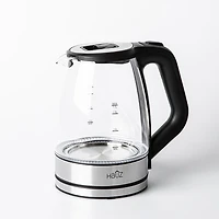 Hauz Illum Cordless Glass Kettle 1.7L (Clear/Brush Stainless Steel)