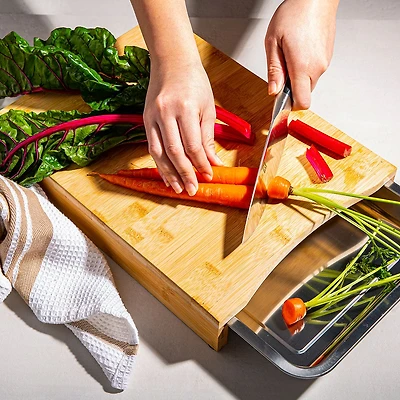 KSP Natura Bamboo Cutting Board with Scrap Tray