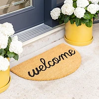 KSP Casual 'Welcome' Coir Doormat Half Moon Shape (Natural)