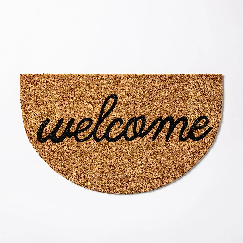 KSP Casual 'Welcome' Coir Doormat Half Moon Shape (Natural)