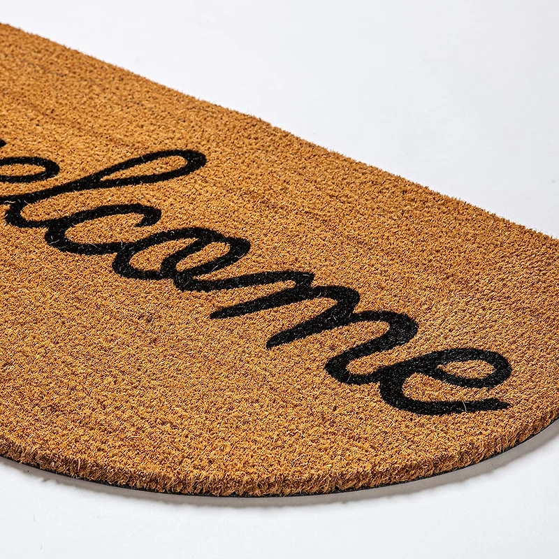 KSP Casual 'Welcome' Coir Doormat Half Moon Shape (Natural)