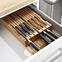 KSP Tidy Bamboo Drawer Knife Storage Tray (Natural)