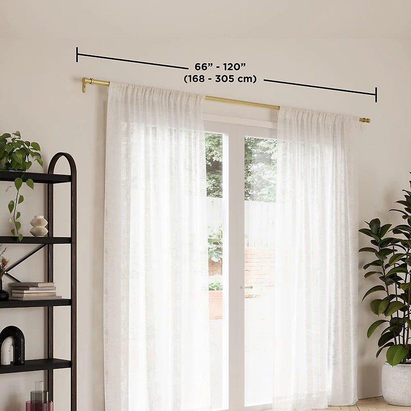 Umbra Extendable 'Cappa' Metal Curtain Rod 66-120" (Brass)