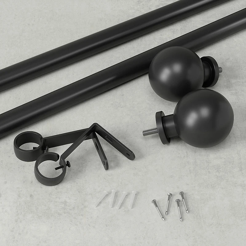 Umbra Extendable 'Bolas' Metal Curtain Rod 36-72" (Black)