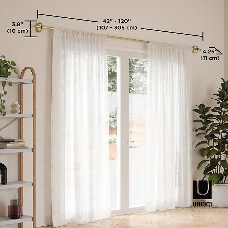 Umbra Extendable 'Ringlet' Metal Curtain Rod 42-120" (Brass)