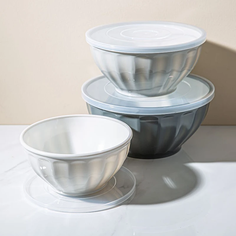 KSP Croft Mixing Bowls with Lids - Set of 6 (Grey)