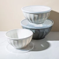 KSP Croft Mixing Bowls with Lids - Set of 6 (Grey)