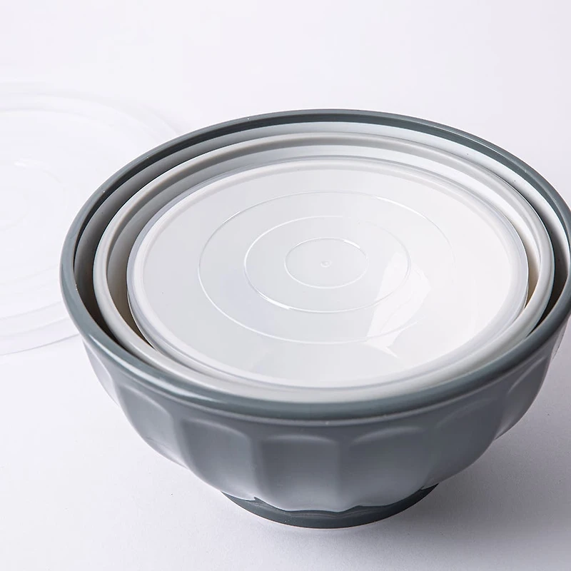 KSP Croft Mixing Bowls with Lids - Set of 6 (Grey)