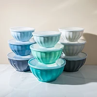 KSP Croft Mixing Bowls with Lids - Set of 6 (Grey)