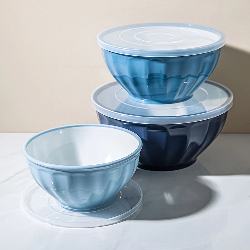 KSP Croft Mixing Bowls with Lids - Set of 6 (Blue)