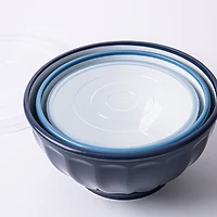 KSP Croft Mixing Bowls with Lids - Set of 6 (Blue)