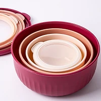 KSP Ribbo 'Round' Food Prep Containers with Lids - Set of 8 (Pink)