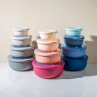 KSP Ribbo 'Round' Food Prep Containers with Lids - Set of 8 (Pink)