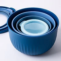 KSP Ribbo 'Round Tall' Food Prep Containers W/Lids - Set of 8 (Blue)