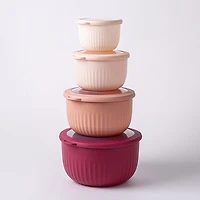 KSP Ribbo 'Round Tall' Food Prep Containers w/lid - Set of 8 (Pink)