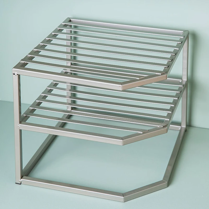 KSP Space Logic Corner Shelf 2-Tier (Grey) 10x10x9"