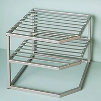 KSP Space Logic Corner Shelf 2-Tier (Grey) 10x10x9"