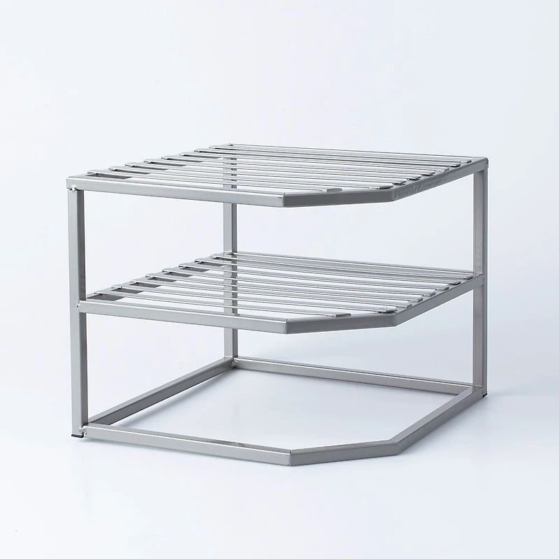 KSP Space Logic Corner Shelf 2-Tier (Grey) 10x10x9"