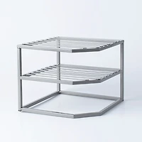KSP Space Logic Corner Shelf 2-Tier (Grey) 10x10x9"