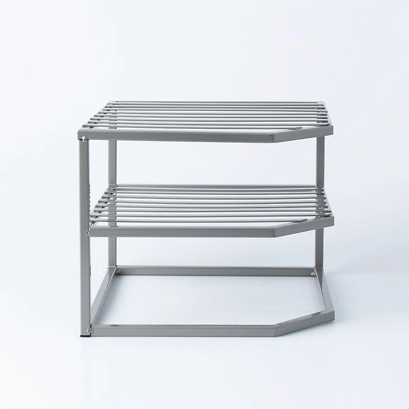 KSP Space Logic Corner Shelf 2-Tier (Grey) 10x10x9"