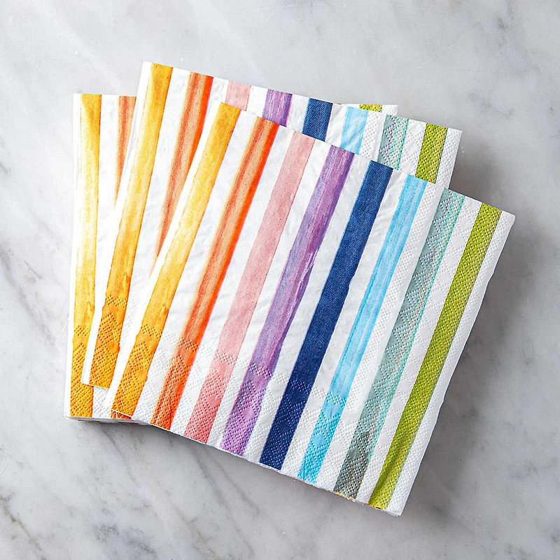 Harman 3-Ply 'Watercolour Stripe' Paper Napkin - S/20