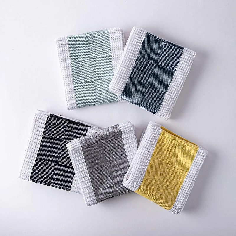 Harman Premium Quality 'Blocks' Kitchen Towel - Set of 3 (Light Green)